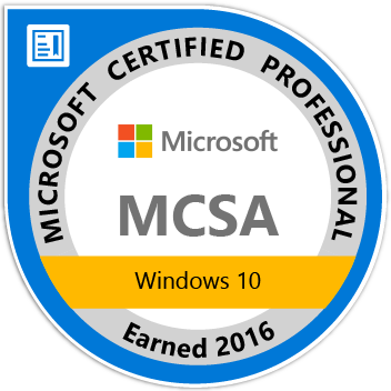 MCSA Windows 10